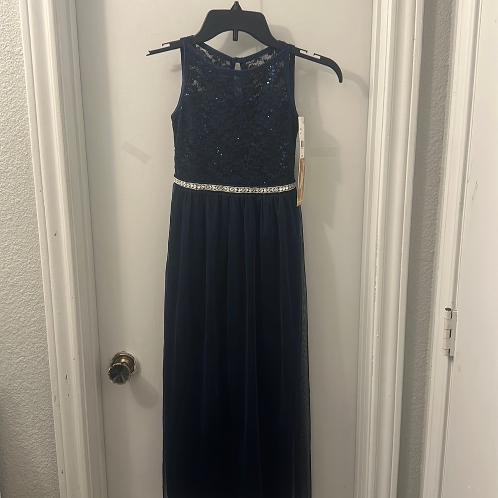 Emerald Sundae Navy Blue Formal Kids Dress